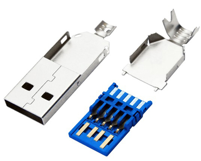 USB 3.0 AM 焊线三件式