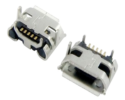 南京MICRO USB 5F B TYPE 四脚 DIP 7.20-4.85