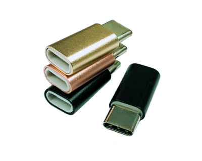 USB Type c公头对Micro usb母头铝合金转接头